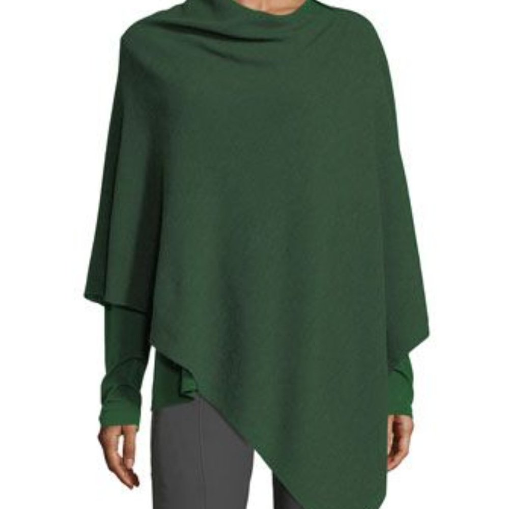 Eileen Fisher Fine Merino Links Poncho - OS Petite Length